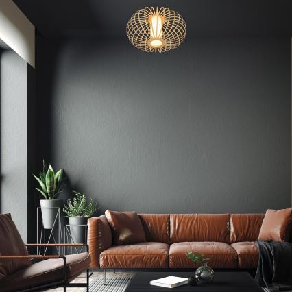 Briloner 3759011 - Taklampa 1xE27/10W/230V diameter 40 cm bambu