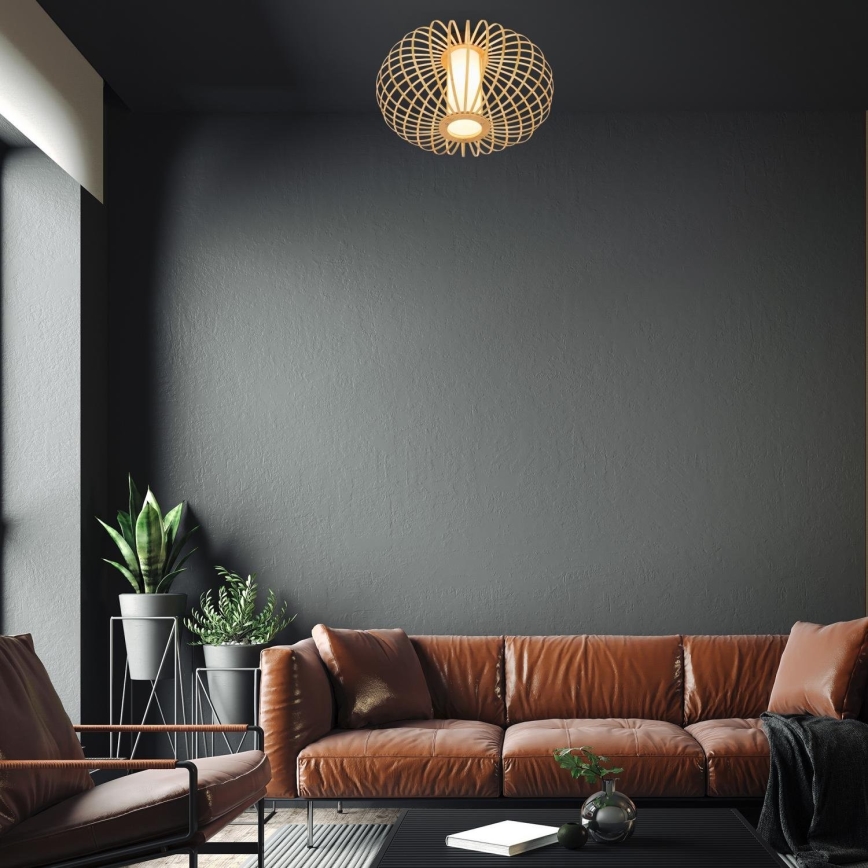 Briloner 3759011 - Taklampa 1xE27/10W/230V diameter 40 cm bambu