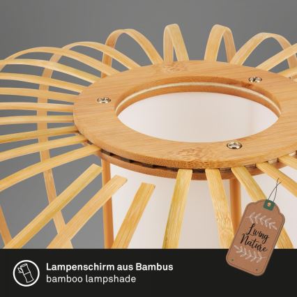 Briloner 3759011 - Taklampa 1xE27/10W/230V diameter 40 cm bambu