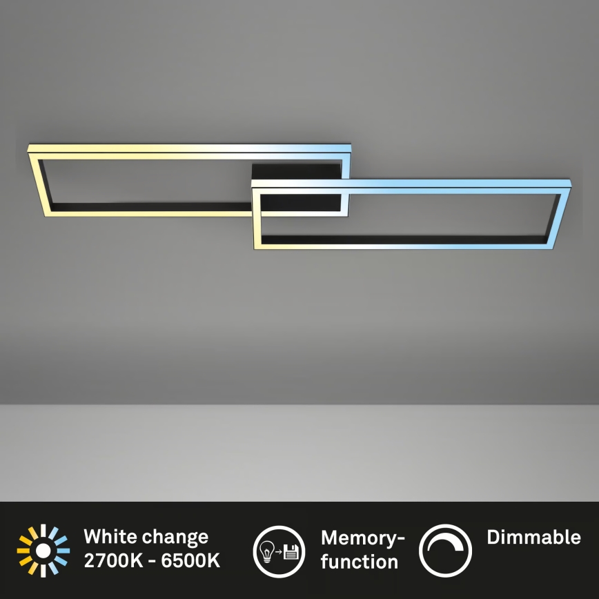 Briloner 3761015 - dimmerbar LED-taklampa LED/45W/230V 2700-6500K svart + fjärrkontroll