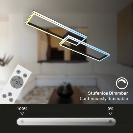 Briloner 3761015 - dimmerbar LED-taklampa LED/45W/230V 2700-6500K svart + fjärrkontroll