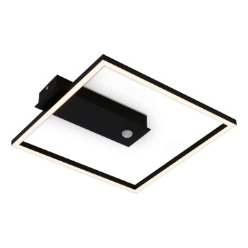 Briloner 3770-015 - LED-taklampa med rörelse- och skymningssensor FRAME LED/14W/230V 3000K 30x32 cm svart