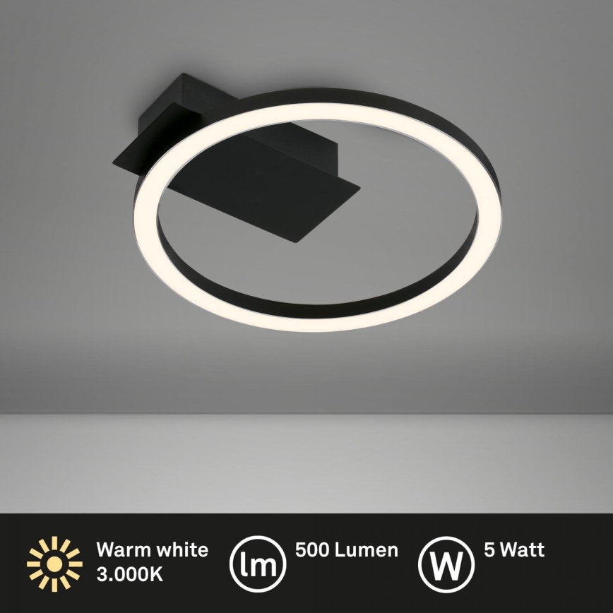 Briloner 3778-015 - LED taklampa FRAME LED/5W/230V Ø 20 cm svart