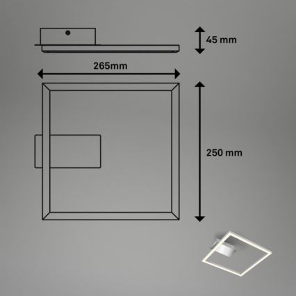 Briloner 3780-014 - LED-taklampa FRAME LED/14W/230V 26,5x25 cm matt krom