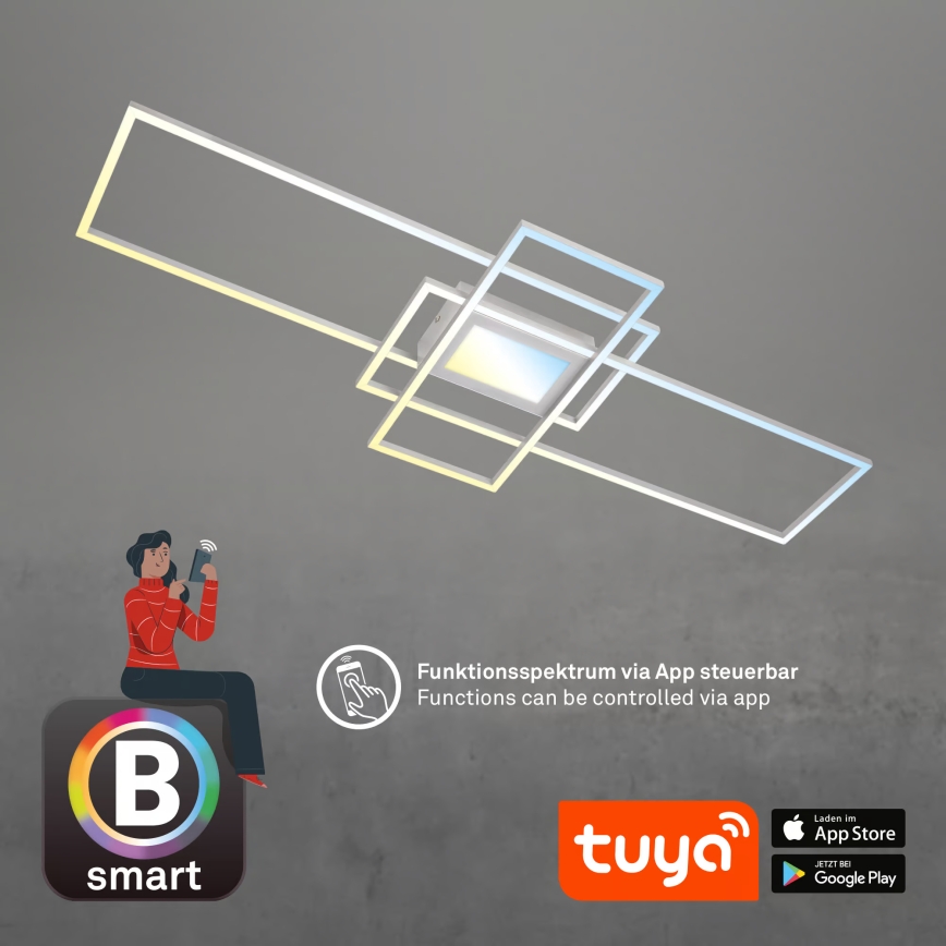 Briloner 3812019 - LED-dimmbar takarmatur RAM LED/56W/230V Wi-Fi Tuya 111x42 cm + fjärrkontroll