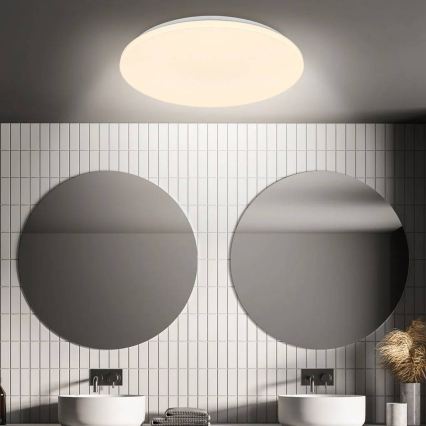 Briloner 3828-016 - LED Takarmatur för badrum med rörelsesensor WALK LED/24W/230V IP54 Ø 35 cm vit
