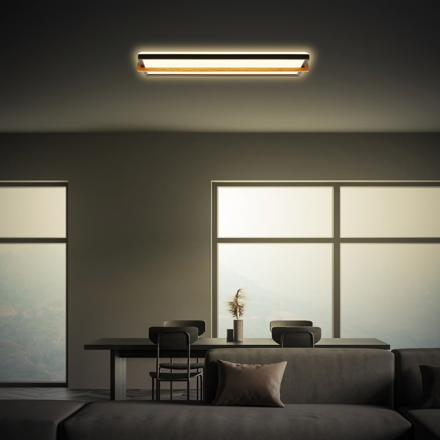 Briloner 3846015 - LED-taklampa REMSA LED/22W/230V 3000K 60,5x20 cm svart