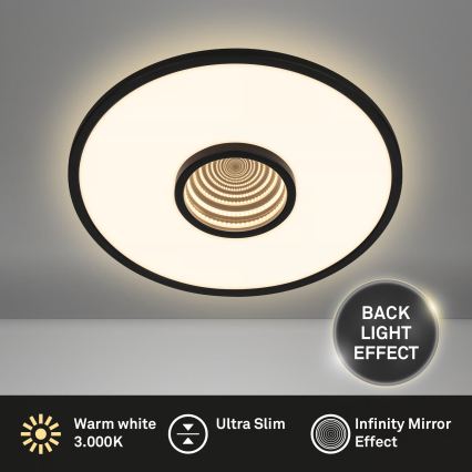 Briloner 3847015 - LED-taklampa TORO LED/18W/230V Ø 42 cm svart