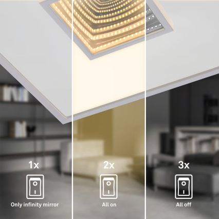 Briloner 3848014 - LED taklampa TORO LED/18W/230V 42x42 cm mattkrom