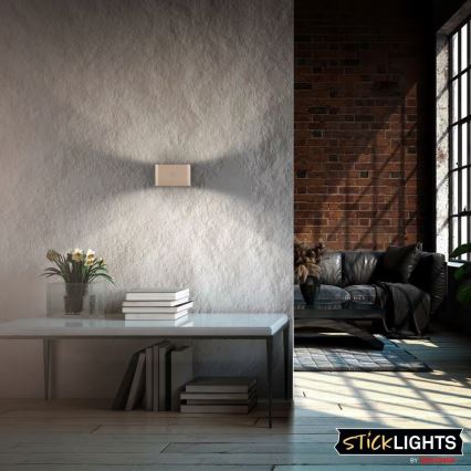 Briloner 3878011 - Uppladdningsbar LED-vägglampa med rörelse- och skymningssensor CHAT LED/3W/5V 2000 mAh beige