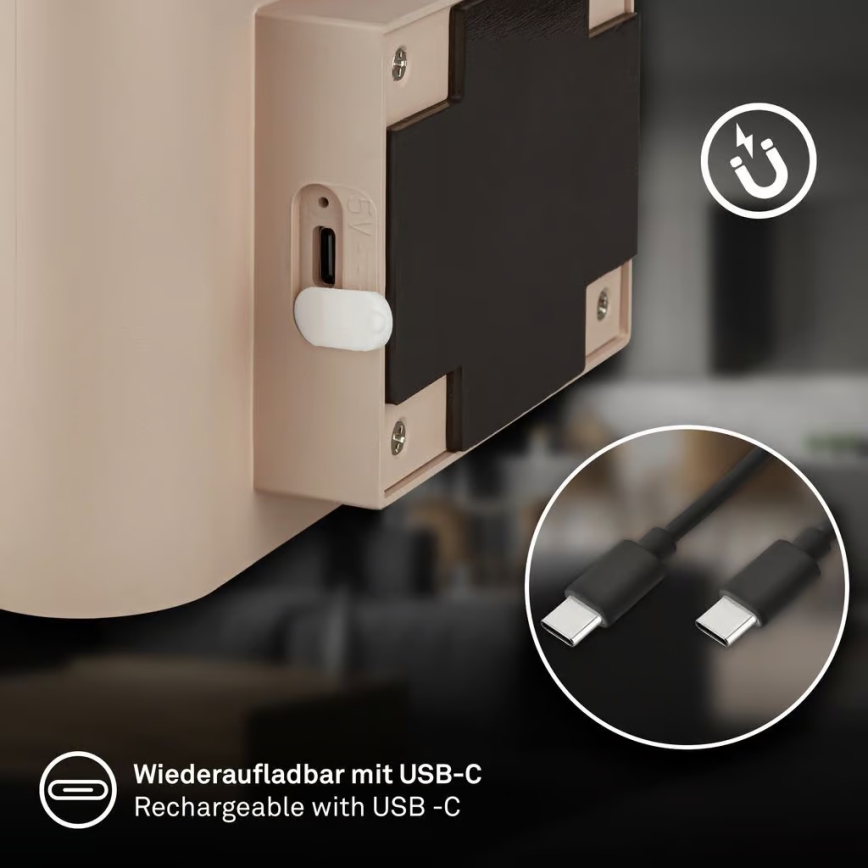 Briloner 3878011 - Uppladdningsbar LED-vägglampa med rörelse- och skymningssensor CHAT LED/3W/5V 2000 mAh beige