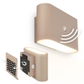 Briloner 3878011 - Uppladdningsbar LED-vägglampa med rörelse- och skymningssensor CHAT LED/3W/5V 2000 mAh beige