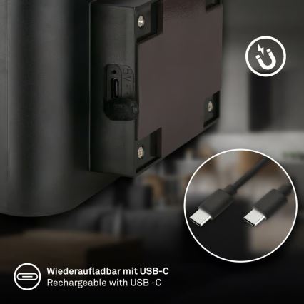 Briloner 3878015 - LED uppladdningsbar vägglampa med rörelse- och skymningssensor CHAT LED/3W/5V 2000 mAh svart