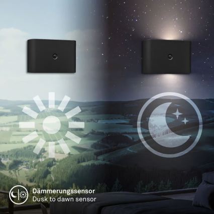 Briloner 3878015 - LED uppladdningsbar vägglampa med rörelse- och skymningssensor CHAT LED/3W/5V 2000 mAh svart