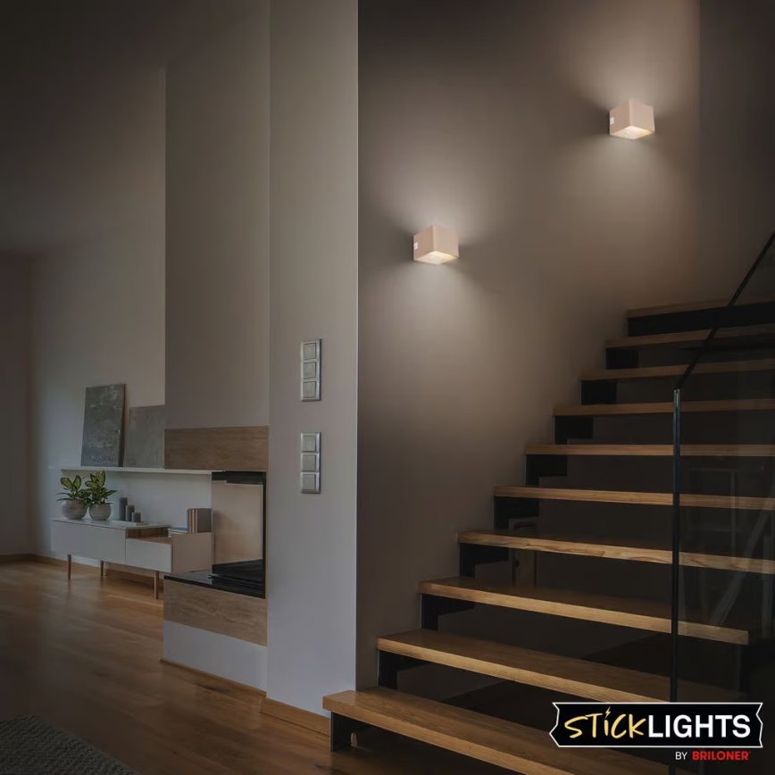 Briloner 3879011 - LED uppladdningsbar vägglampa med rörelse- och skymningssensor BORRA LED/1,5W/5V 3600 mAh beige