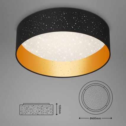 Briloner 3882-015 - LED taklampa MAILA STARRY LED/18W/230V svart/guld