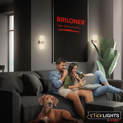 Briloner 3888012 - LED uppladdningsbar vägglampa med rörelse- och skymningssensor AURA LED/2,5W/5V 1800 mAh matt krom