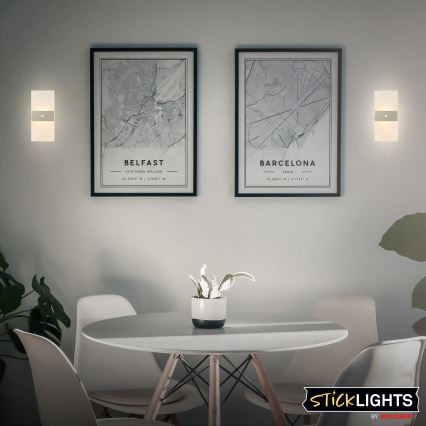 Briloner 3888012 - LED uppladdningsbar vägglampa med rörelse- och skymningssensor AURA LED/2,5W/5V 1800 mAh matt krom