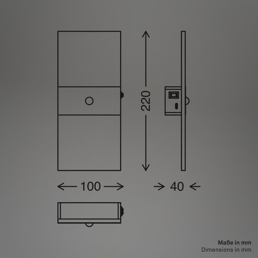 Briloner 3888012 - LED uppladdningsbar vägglampa med rörelse- och skymningssensor AURA LED/2,5W/5V 1800 mAh matt krom