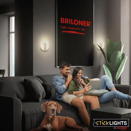 Briloner 3889012 - LED uppladdningsbar vägglampa med rörelse- och skymningssensor TARO LED/2,5W/5V 1800 mAh matt krom