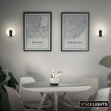 Briloner 3889015 - LED uppladdningsbar vägglampa med rörelse- och skymningssensor TARO LED/2,5W/5V 1800 mAh svart