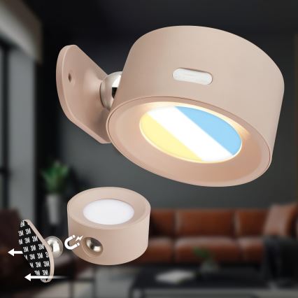 Briloner 3896011 - Dimbbar uppladdningsbar LED-vägglampa TARI LED/1,6W/5V 1500 mAh beige