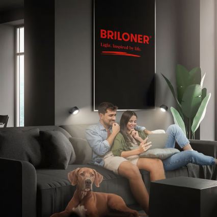 Briloner 3896015 - TARI LED dimbar uppladdningsbar vägglampa 1,6W/5V 1500 mAh svart