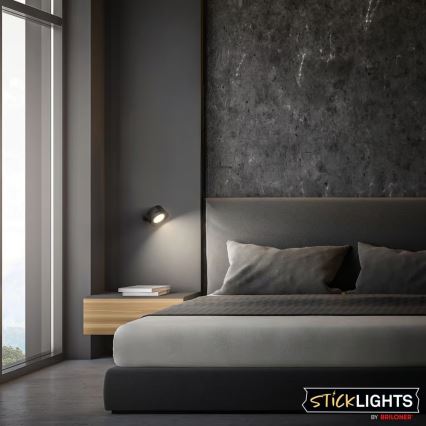 Briloner 3896015 - LED dimbar uppladdningsbar vägglampa TARI LED/1,6W/5V 1500 mAh svart