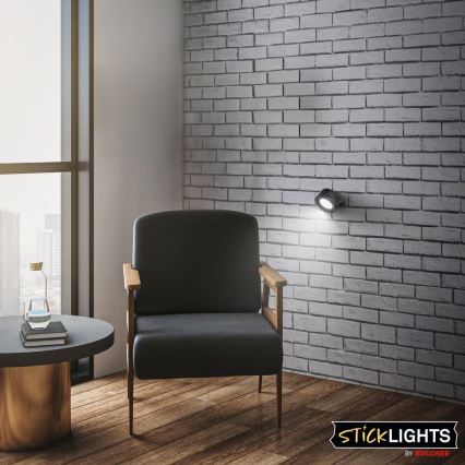 Briloner 3896015 - LED dimbar uppladdningsbar vägglampa TARI LED/1,6W/5V 1500 mAh svart