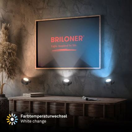 Briloner 3896015 - LED dimbar uppladdningsbar vägglampa TARI LED/1,6W/5V 1500 mAh svart