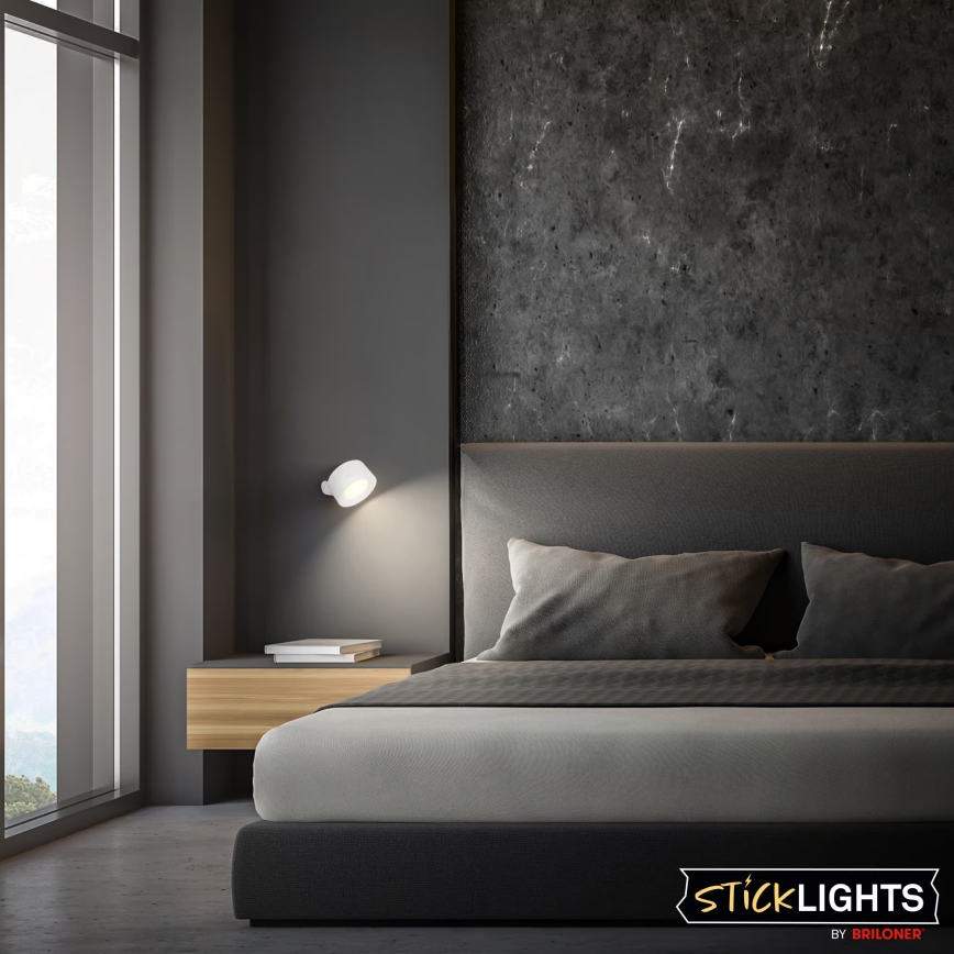 Briloner 3896016 - LED dimbar uppladdningsbar vägglampa TARI LED/1,6W/5V 1500 mAh vit