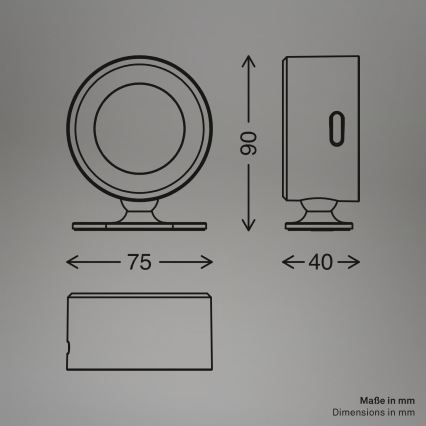 Briloner 3896016 - LED dimbar uppladdningsbar vägglampa TARI LED/1,6W/5V 1500 mAh vit