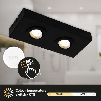 Briloner 3996025 - LED spotlight CTS 2xLED/4W/230V 2700/4000K svart