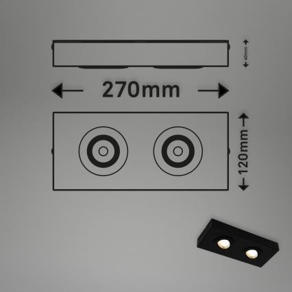 Briloner 3996025 - LED spotlight CTS 2xLED/4W/230V 2700/4000K svart