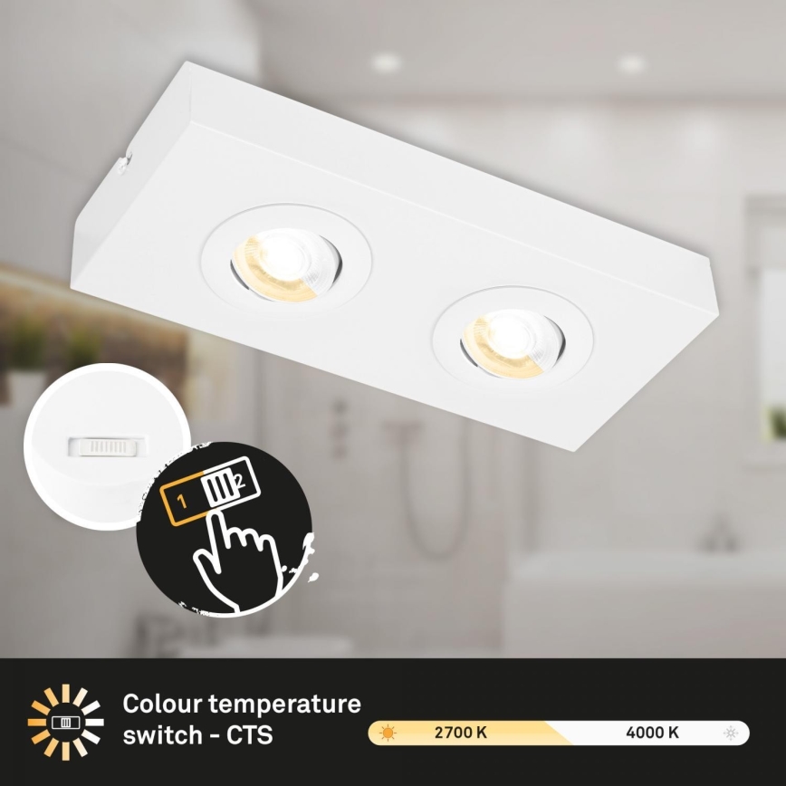 Briloner 3996026 - LED spotlight CTS 2xLED/4W/230V 2700/4000K vit