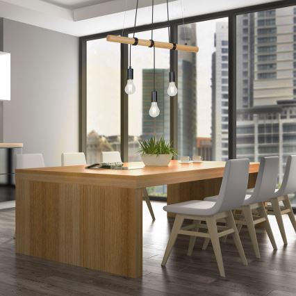 Briloner 4015035 - Ljuskrona med textilsladd 3xE27/25W/230V gummiträd