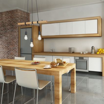 Briloner 4015035 - Ljuskrona med textilsladd 3xE27/25W/230V gummiträd