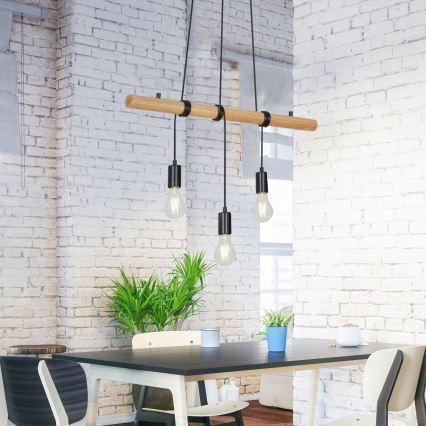 Briloner 4015035 - Ljuskrona med textilsladd 3xE27/25W/230V gummiträd