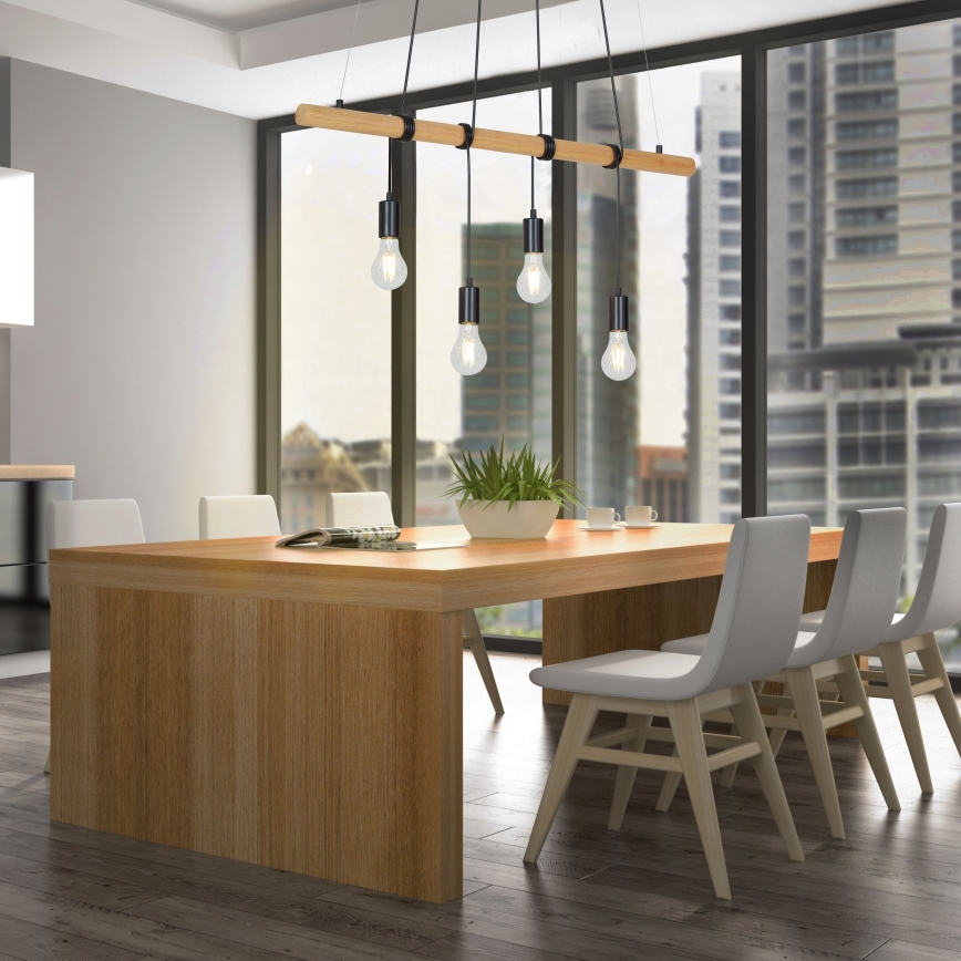 Briloner 4015045 - Ljuskrona med textilsladd 4xE27/25W/230V gummiträd