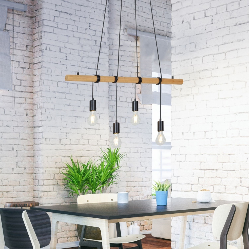 Briloner 4015045 - Ljuskrona med textilsladd 4xE27/25W/230V gummiträd