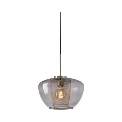 Briloner 4016-014 - Takpendel med vajer SEVENTIES 1xE27/40W/230V rökgrå