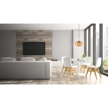 Briloner 4016-017 - Ljuskrona med textilsladd SEVENTIES 1xE27/40W/230V orange