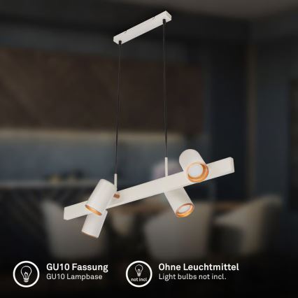 Briloner 4058044 - Pendellampa med vajer ERA 4xGU10/10W/230V krämfärgad