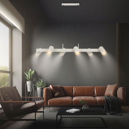 Briloner 4058064 - Taklampa på kabel ERA 6xGU10/10W/230V krämfärgad