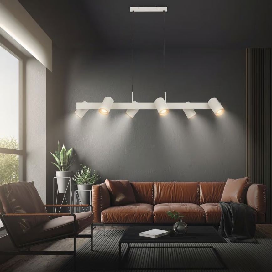 Briloner 4058064 - Taklampa på kabel ERA 6xGU10/10W/230V krämfärgad