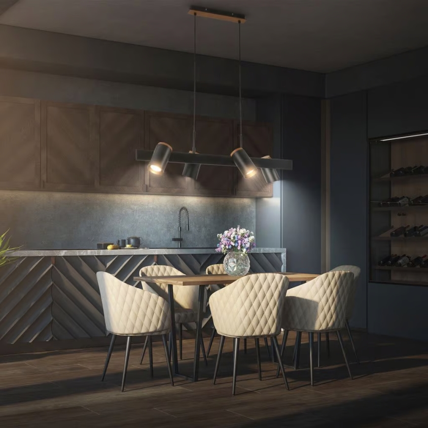 Briloner 4059045 - Takpendel på kabel ERA, 4x GU10 (10 W), 230 V, svart