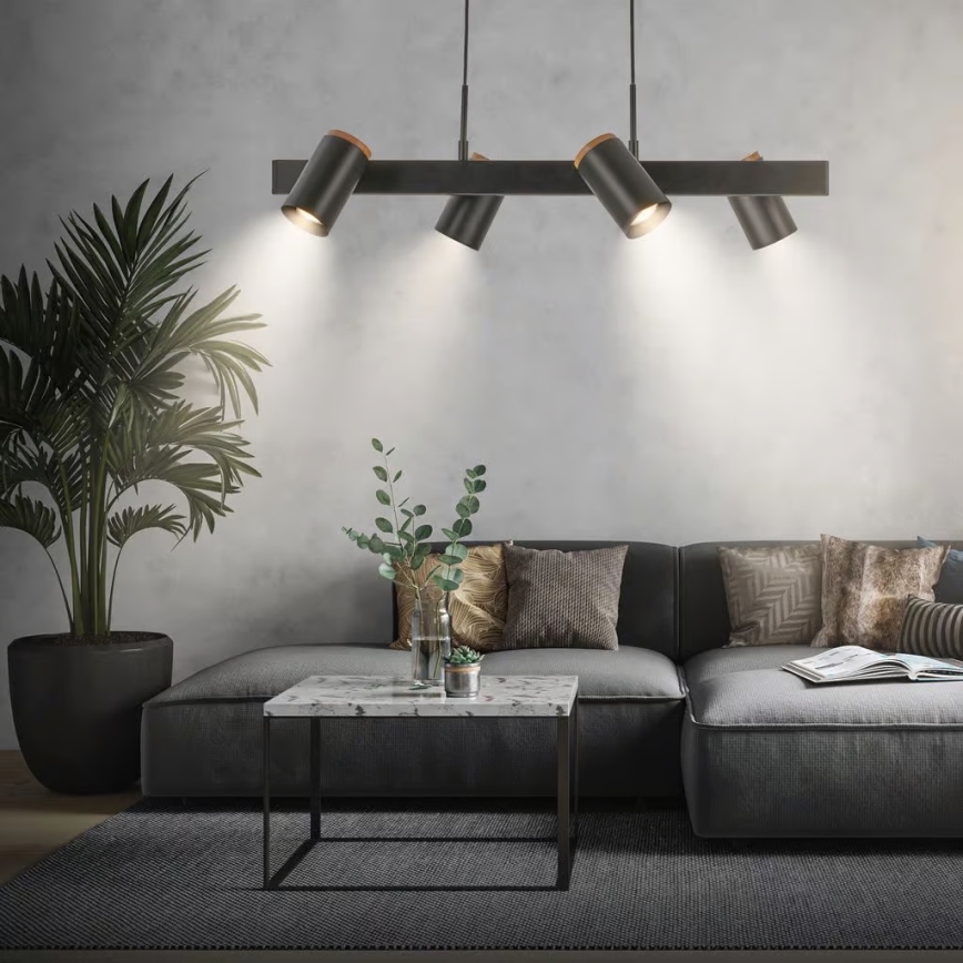 Briloner 4059045 - Takpendel på kabel ERA, 4x GU10 (10 W), 230 V, svart