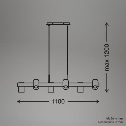 Briloner 4059065 - Takpendel ERA 6xGU10/10W/230V svart