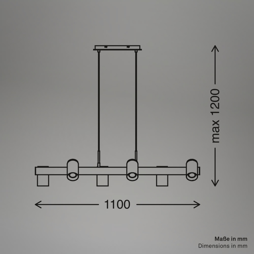 Briloner 4059065 - Takpendel ERA 6xGU10/10W/230V svart