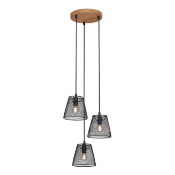 Briloner 4074-035 - Ljuskrona med textilsladd TAUNUS 3xE14/40W/230V gummiträd